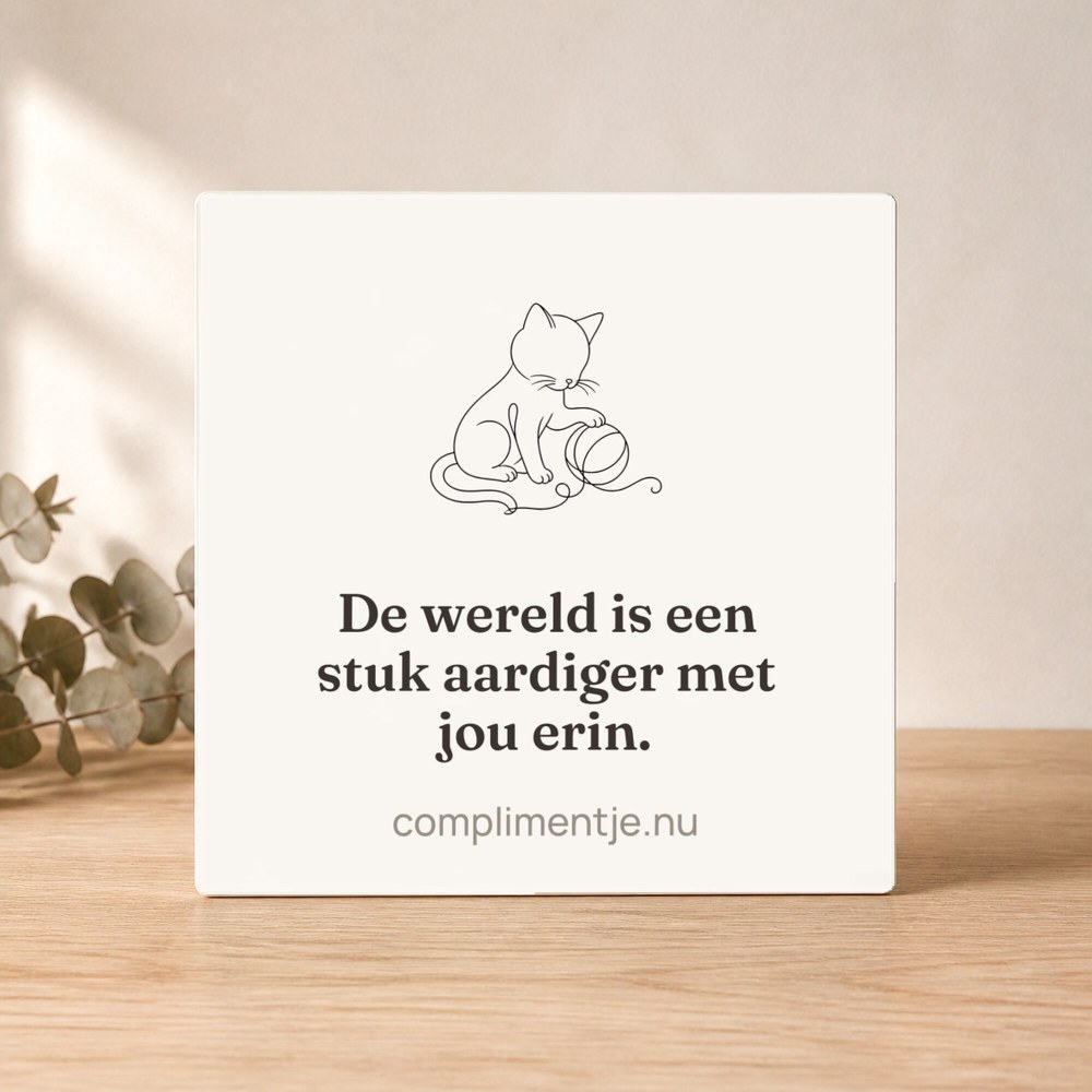 Tile with your words: De wereld is een stuk aardiger met jou erin.