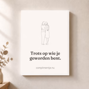 Canvas 30×40 met een compliment erop, in een sfeerbeeld