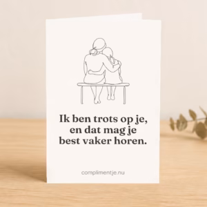 Wenskaart A6 met een compliment erop, in een sfeerbeeld
