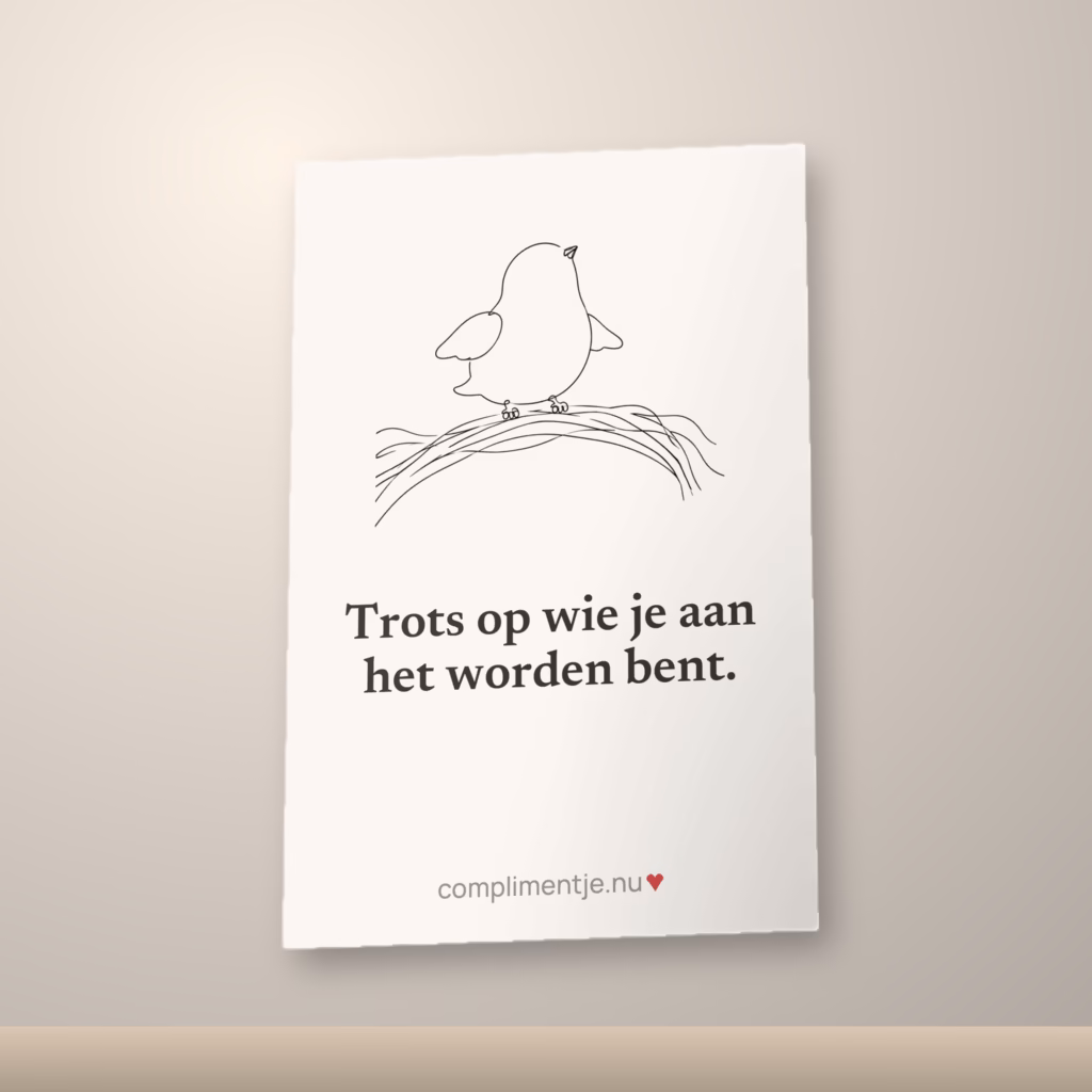 Trots op jou kaart, trots op wie je aan het worden bent
